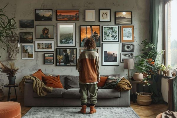 Wie erstellt man eine Galeriewand, um Fotos und Kunstwerke zu Hause auszustellen?